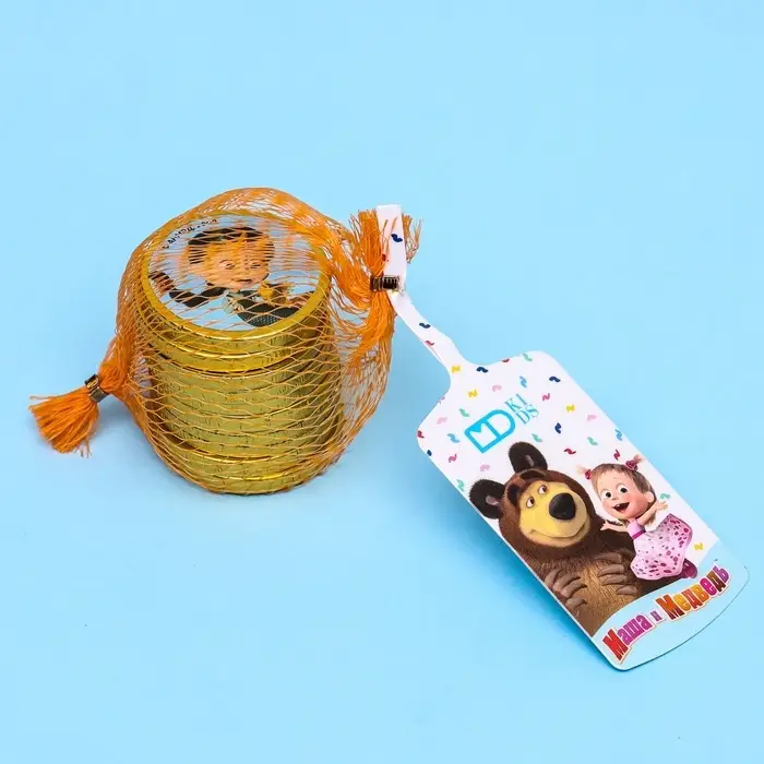 Шоколадные медали «Золотая авоська: Маша и Медведь», 6 г Шоколадные медали «Золотая авоська: Маша и Медведь», 6 г