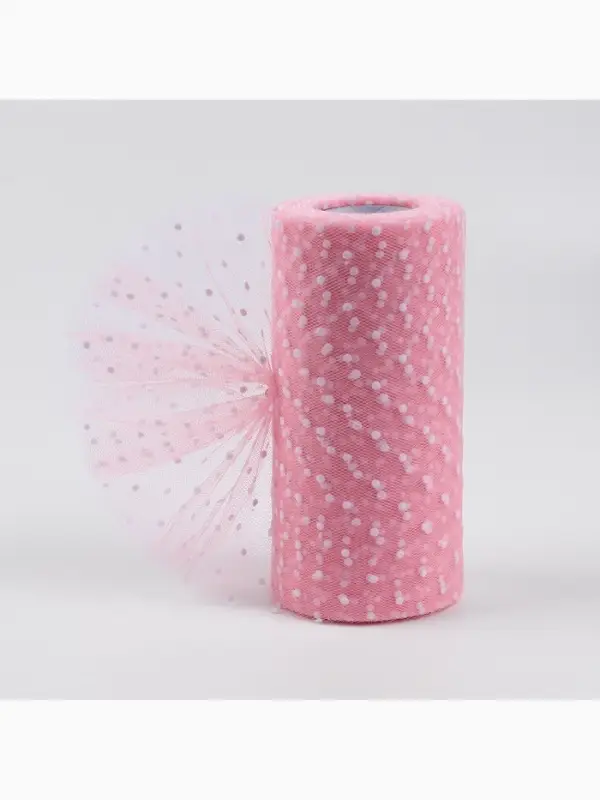 Фатин &laquo;Горох&raquo;, 15 см, 23&plusmn;1 м, 11&plusmn;1 г/м&sup2;, розовый №4
