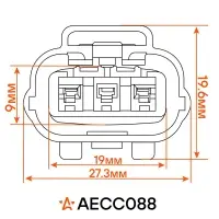Разъём 3 pin с проводами для катушки зажигания Hyundai, KIA, Mazda, Honda, Nissan