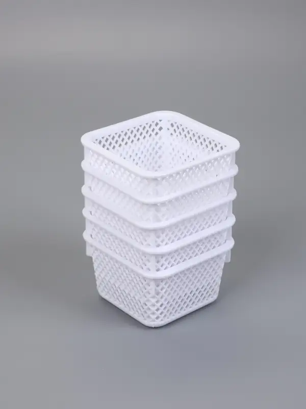 Корзины для хранения &laquo;Аура&raquo;, набор 5 шт.: 10&times;10&times;14 см, белые