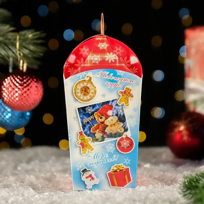 Коробка подарочная складная «Снежка» 16×9×18 см