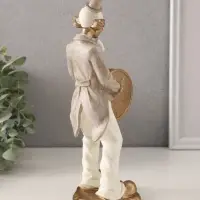 Фигурка полистоун &laquo;Клоун с барабаном&raquo;, бело-бежевый, 10&times;6&times;23.5 см