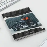 Тетрадь в клетку, 48 л., А5, на скрепке, блок №2 «Мотоцикл» МИКС Тетрадь в клетку, 48 л., А5, на скрепке, блок №2 «Мотоцикл» МИКС