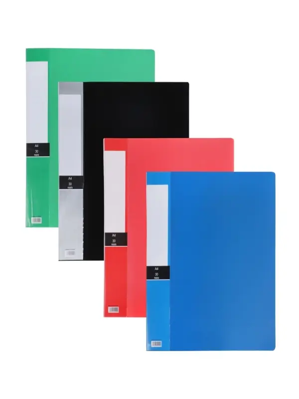 Папка А4, 30 прозрачных файлов, 400 мкм, МИКС