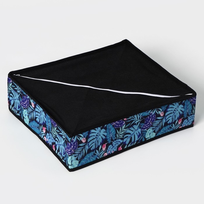 Органайзер для хранения белья Доляна «Тропики», 24 ячейки, 35×30×10 см, цвет синий Органайзер для хранения белья Доляна «Тропики», 24 ячейки, 35×30×10 см, цвет синий