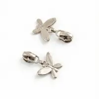 Бегунок для молнии &laquo;Спираль&raquo;, №3, &laquo;Бабочка&raquo;, 10 шт., цвет никель