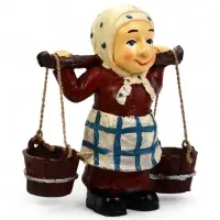 Садовая фигура из полистоуна &laquo;Бабушка с ведрами&raquo;, 20&times;7&times;19 см, Greengo