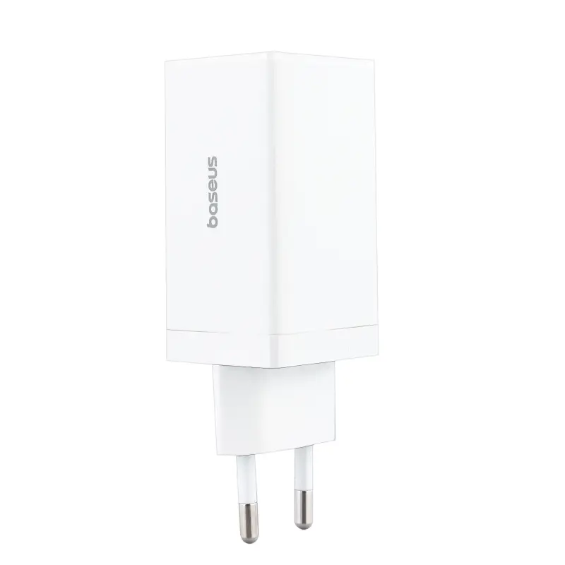 Сетевое зарядное устройство с кабелем Type-C-Type-C+2 PD65W+USB QC3.0 GaN CCGP120202 Baseus белый