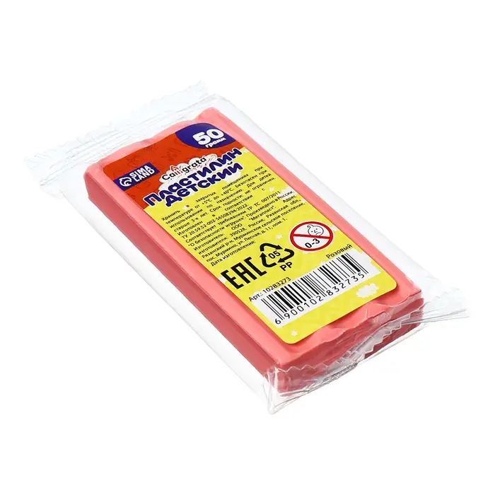 Пластилин 50г Calligrata, розовый Пластилин 50г Calligrata, розовый