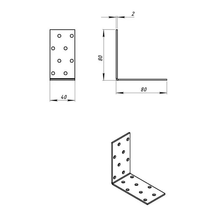 Уголок крепёжный ТУНДРА, 80х80х40х2 мм, цинк, 1 шт. Уголок крепёжный ТУНДРА, 80х80х40х2 мм, цинк, 1 шт.