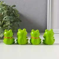 Сувенир полистоун "Зелёные лягушата" набор 4 шт 3х4х5 см