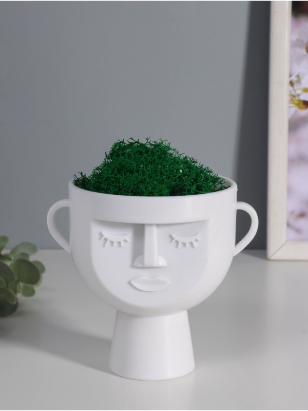 Кашпо пластиковое Кашпо пластиковое "Чаша" 10,5*9*11,5 см белый