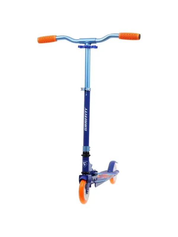 Самокат городской GRAFFITI Comfort 120, складной, колёса PU 120 мм, ABEC 7 Carbon, синий
