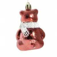 Ёлочные игрушки 3 шт. &laquo;Зимнее волшебство. Мишка колор&raquo; пластик, 9&times;5 см, красный