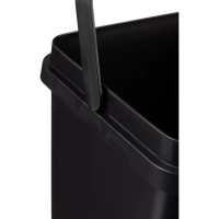 Ведро мусорное пластиковое 11л прямоугольное черное с ручкой 240х330х193мм