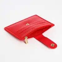 Картхолдер с монетницей на молнии, цвет красный