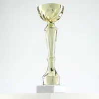 Кубок 151С, наградная фигура, золото, подставка камень, 22 см