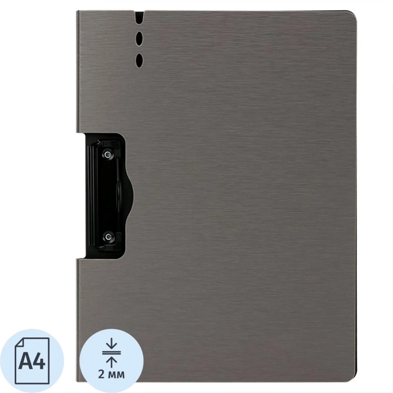 Папка-планшет A4 РР с крышкой темно-серый 64512