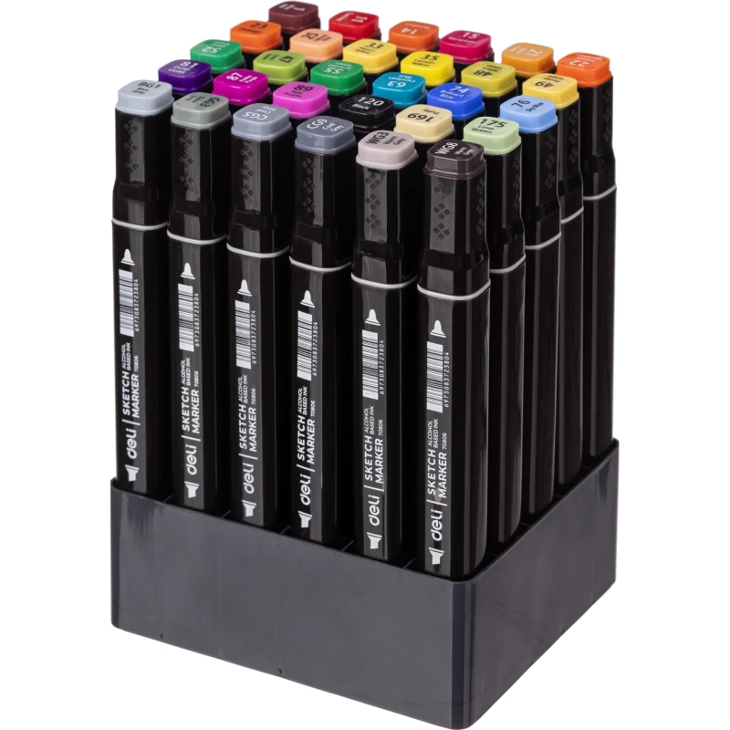 Набор маркеров для скетчинга Deli 30цв, двухстор., E70806-30