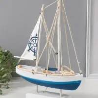 Сувенир дерево LED "Корабль со штурвалом на парусе"2хАА 28х8,5х39 см