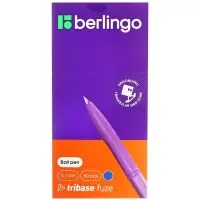 Ручка шариковая Berlingo. Tribase Fuze, синий стержень, узел 0.7 мм, МИКС