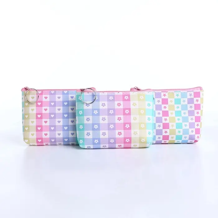 Кошелёк &laquo;Клетка&raquo;, монетница, на молнии, МИКС