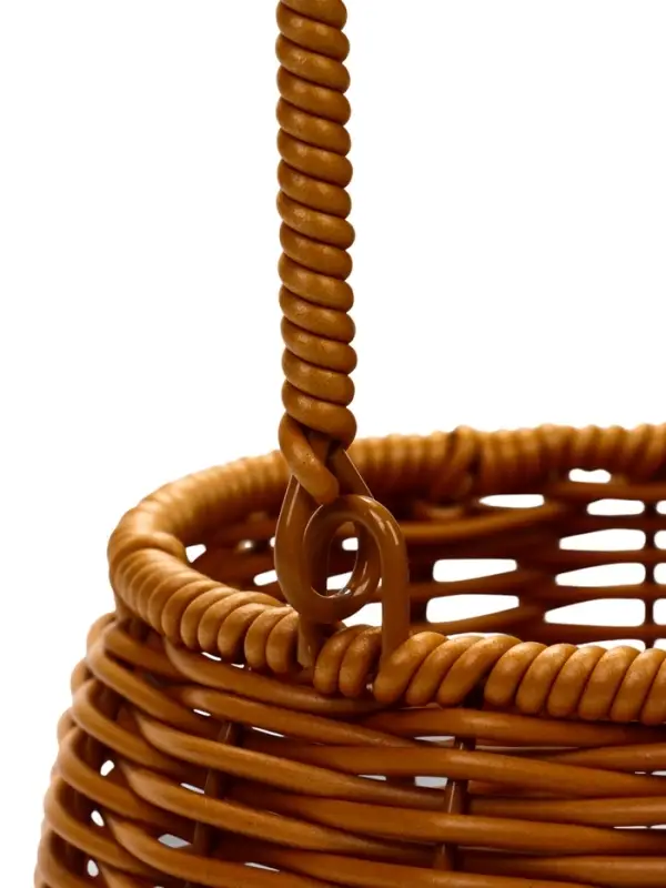 Корзина пластик 14 х 14 х 12 см, ручка17 см металл каркас коричневый