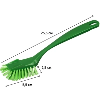 Щетка для мытья посуды FBK полужесткая 255х28мм зеленая 10463-5