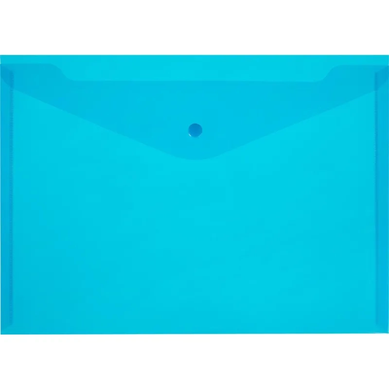 Папка-конверт на кнопке А4 КНК 120 синий прз. 10шт/уп