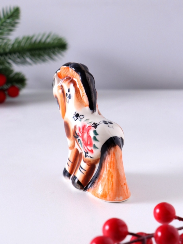 Сувенир Конь Буцефал, 9х10х3,5 см, гжель, цвет Сувенир Конь Буцефал, 9х10х3,5 см, гжель, цвет