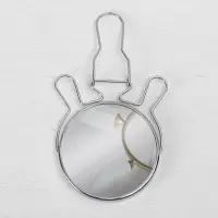 Зеркало настольное, с увеличением х2, круглое, настенное, двустороннее, 11&times;13/18.5 см, (d=9 см), металлическое