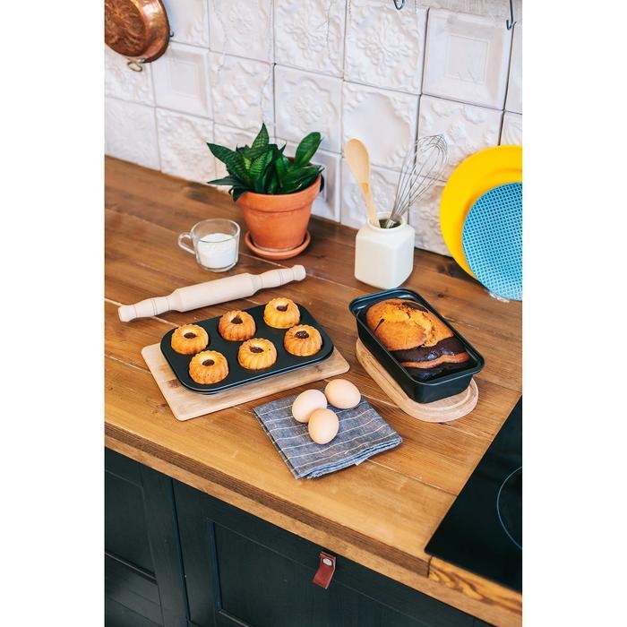 Форма для выпечки Доляна «Жаклин. Хлеб», 25×13×6 см, антипригарное покрытие, цвет чёрный