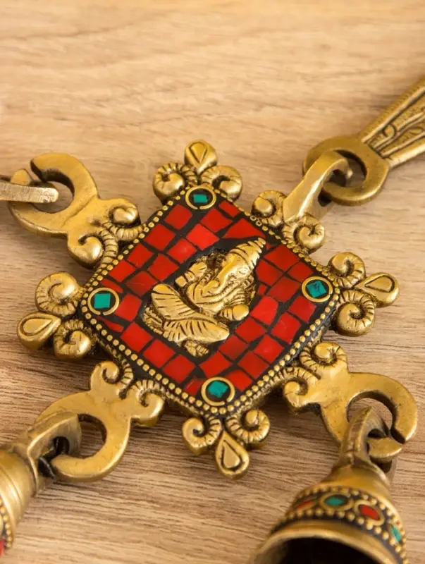 Сувенир подвеска "Ганеша" латунь 18,5х11 см