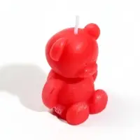 Свеча декоративная "Мишка" 5х4,3х6,5 см, 4 ч, красный