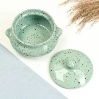 Горшочек для запекания Борисовская керамика &laquo;Гармония&raquo;, 500 мл, 13&times;9.5 см, зелёный