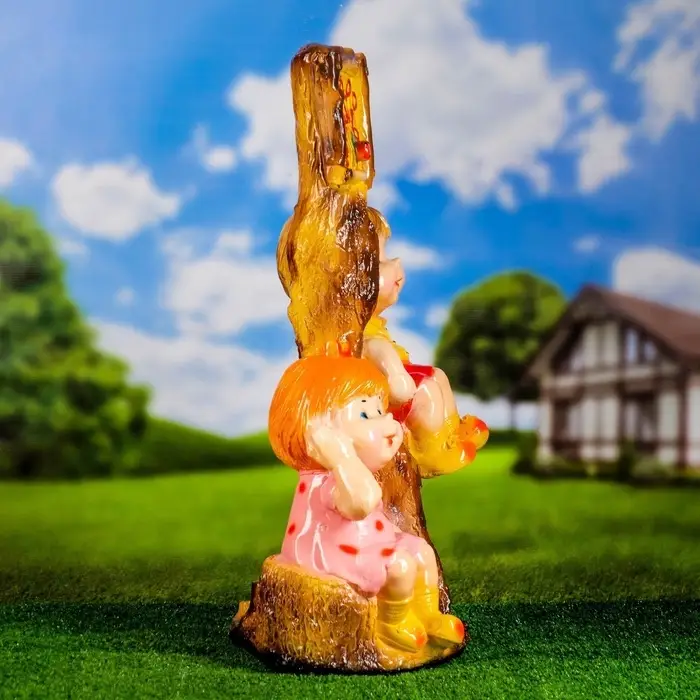 Садовая фигура из гипса &laquo;Мальчик и девочка на дереве&raquo;, 66&times;31&times;40 см, МИКС