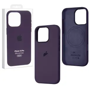 Чехол для iPhone 16 Pro Silicone Case 100% ORG (MagSafe + анимация NFC Clear) c LOGO Purple