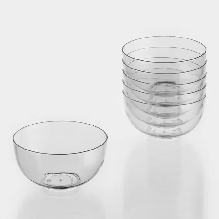 Форма пластиковая одноразовая для фуршета «Малая миска», 150 мл, d=8 см, прозрачная