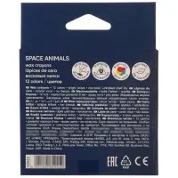 Восковые мелки 12 цветов, ErichKrause Kids Space Animals, трёхгранные
