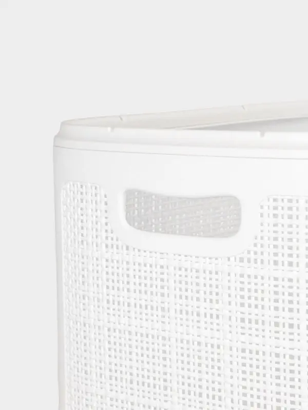 Плетёная корзина для белья с крышкой &laquo;Лён&raquo;, 100 л, 43&times;32&times;80 см, белая