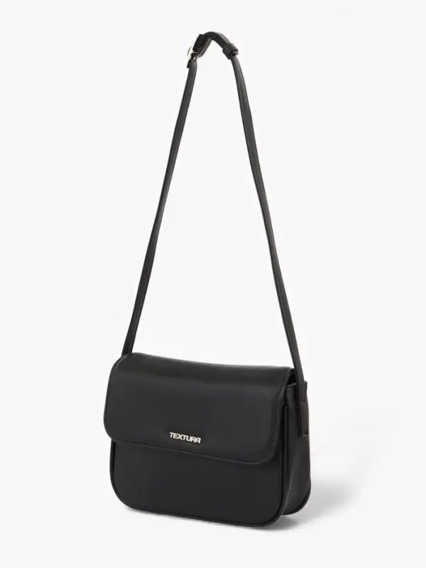 Сумка женская мессенджер TEXTURA на магните, 25&times;7.5&times;19 см, чёрный