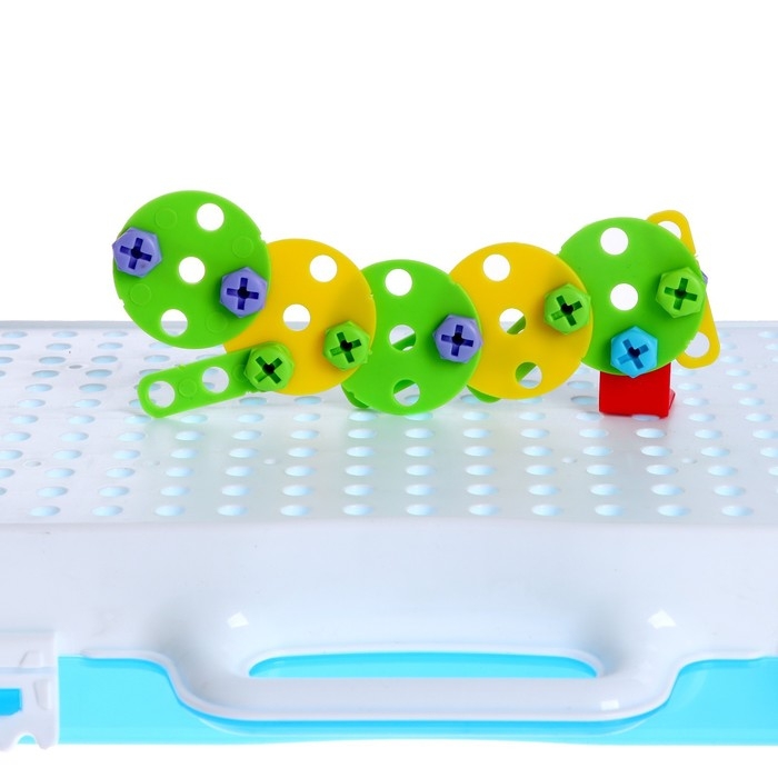 Конструктор в чемодане «Объёмная мозаика», с электрическим шуруповертом, 40 моделей, 200 деталей Конструктор в чемодане «Объёмная мозаика», с электрическим шуруповертом, 40 моделей, 200 деталей