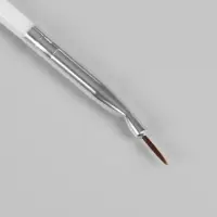 Кисть для дизайна ногтей, изогнутая, точечная, 17.5 см, d=2×7 мм, белая