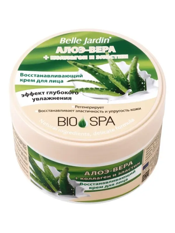 Крем для лица B.J.Bio Spa алоэ-вера + коллаген и эластин, 200 мл