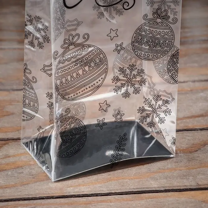 Пакет подарочный новогодний с жёстким дном 11×7×53 см Пакет подарочный новогодний с жёстким дном 11×7×53 см