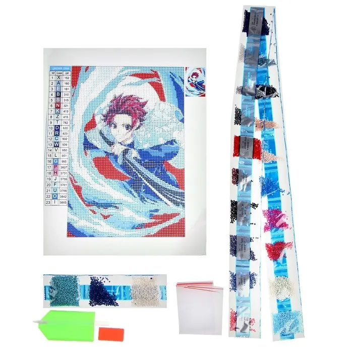 Алмазная мозаика с полным заполнением на холсте &laquo;Самурай с клинком&raquo;&lrm;, 20&times;30 см