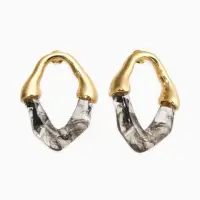 Серьги акрил "Столоктиты", цвет чёрный прозрачный в золоте