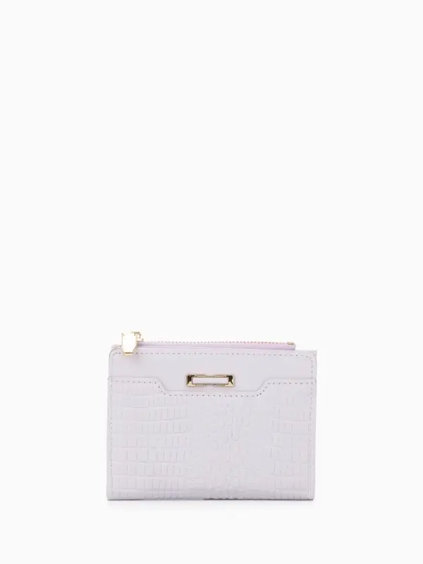 Кошелёк женский на кнопке, 12.5&times;2&times;9 см, однотонный, комбинированный, светло-сиреневый