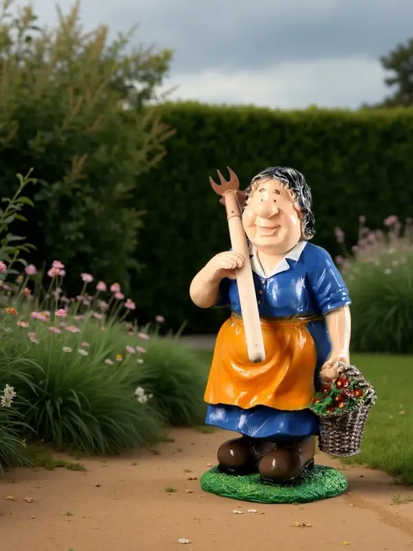 Садовая фигура из полистоуна «Баба с тяпкой», 63×23×27 см Садовая фигура из полистоуна «Баба с тяпкой», 63×23×27 см