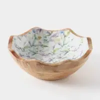 Салатник &laquo;Оттенки сирени&raquo;, 20&times;20&times;8 см, дерево манго